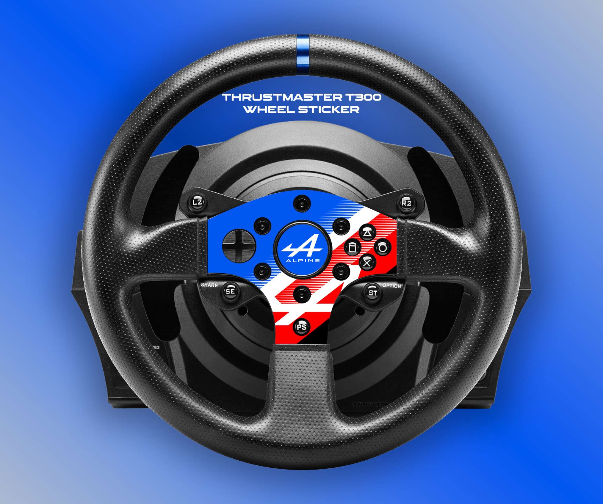 Sticker Alpine pour volant simulateur Thrustmaster T300