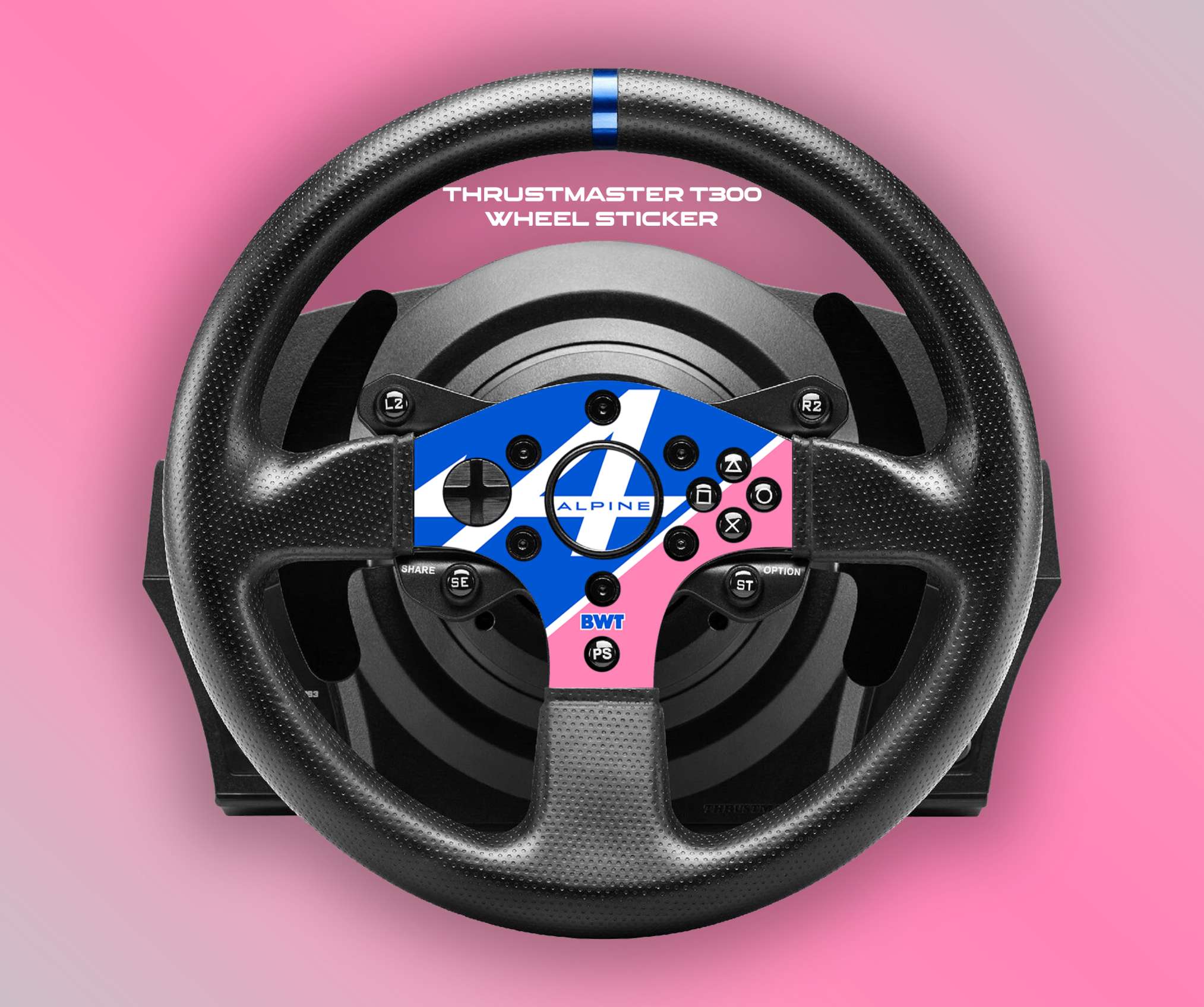 Sticker Alpine pour volant simulateur Thrustmaster T300