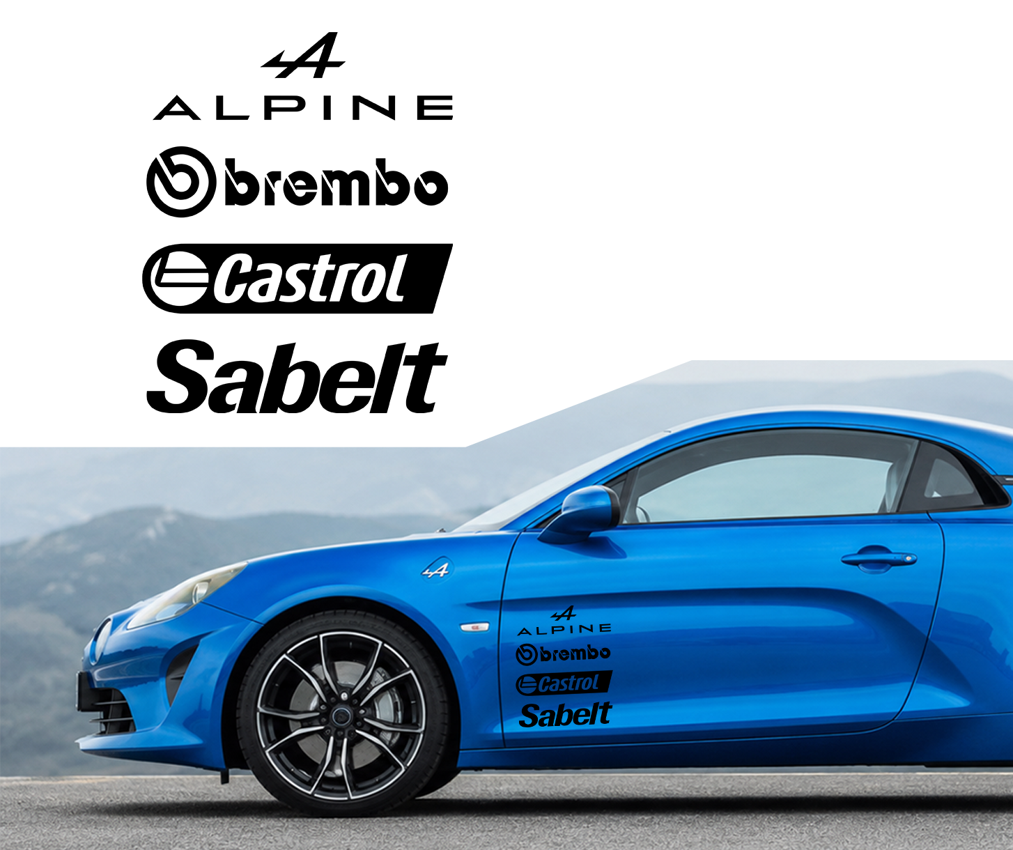 Kit Sticker Sponsor Alpine (8x Stickers)