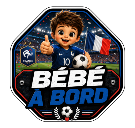 Sticker Bébé à bord Garçon Footballeur Equipe de France