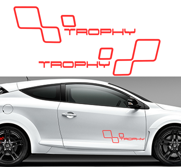 Kit Sticker Damier Trophy pour Bas de caisse Renault (Clio, Megane)