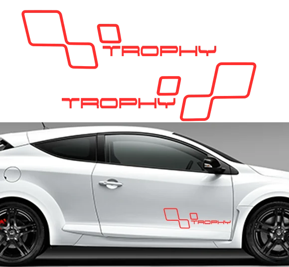 Kit Sticker Damier Trophy pour Bas de caisse Renault (Clio, Megane)
