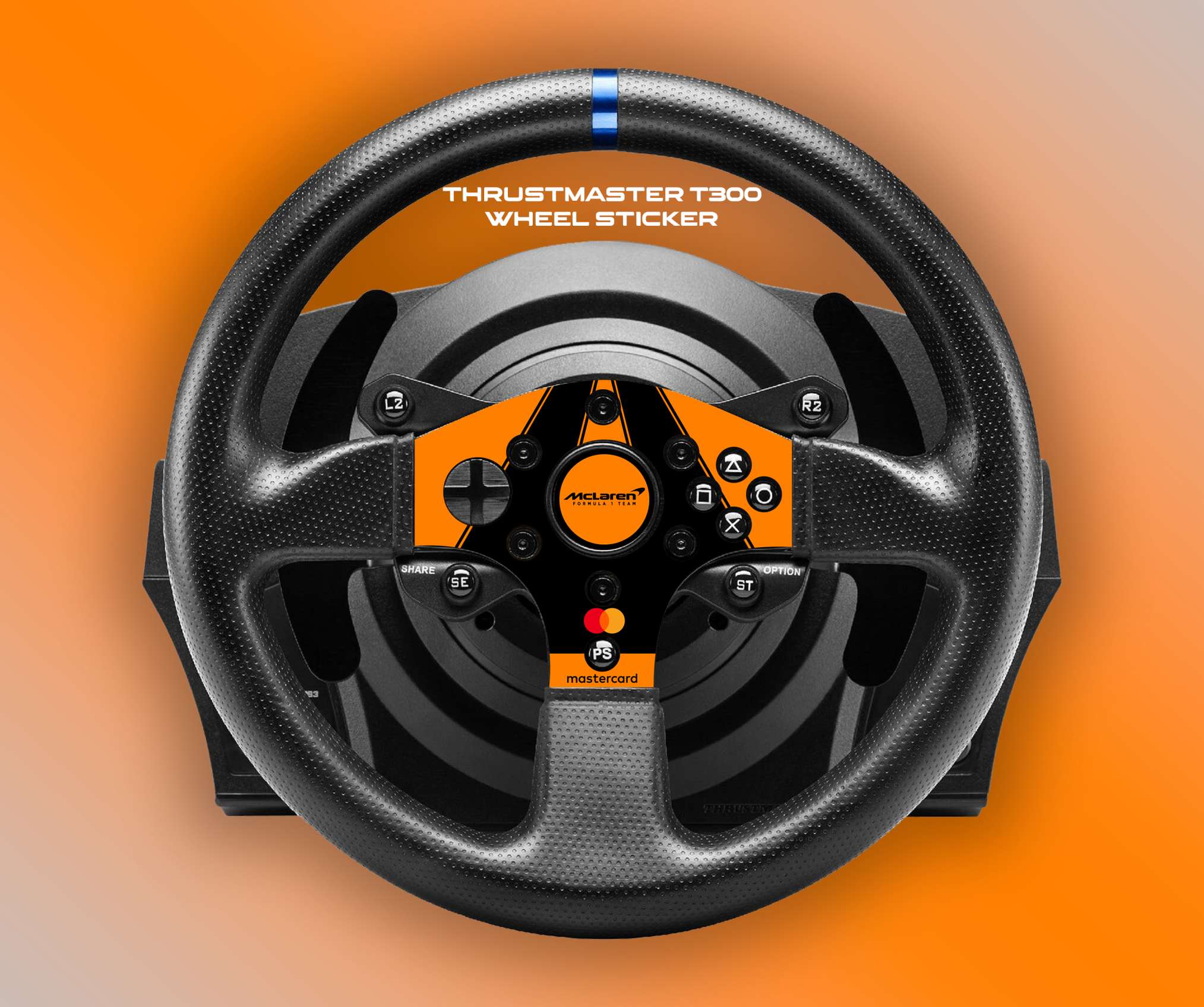 Sticker Mclaren pour volant simulateur Thrustmaster T300