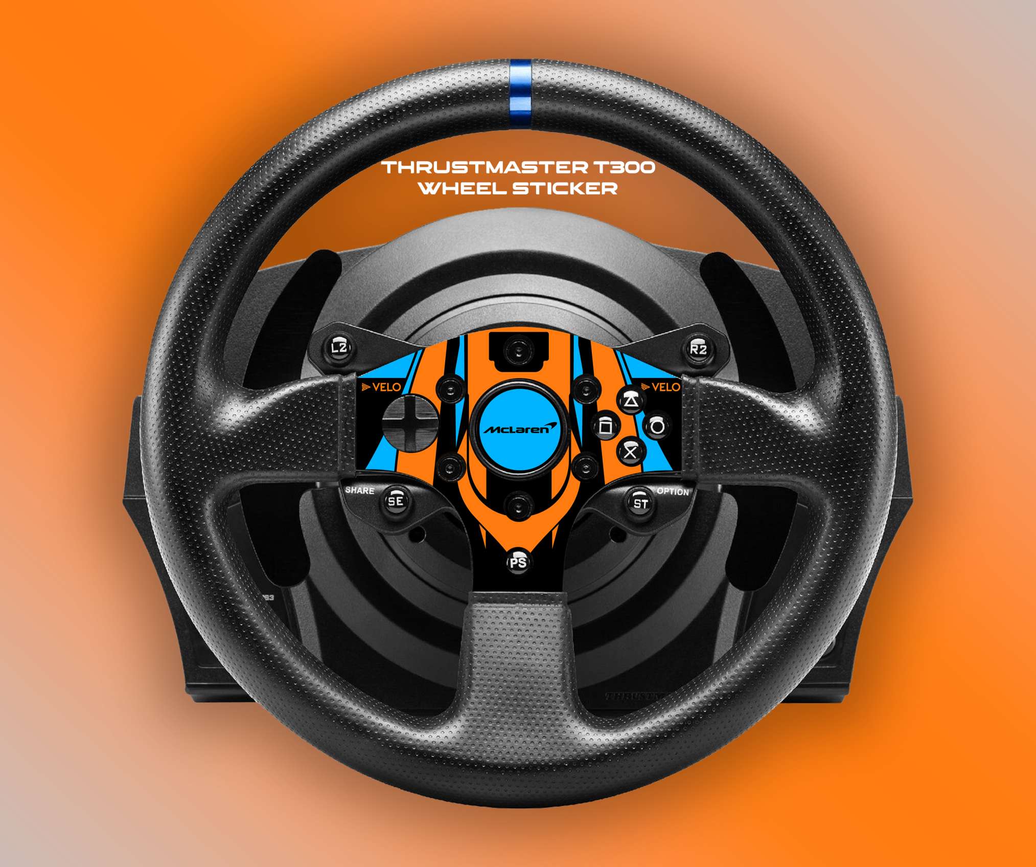 Sticker Mclaren pour volant simulateur Thrustmaster T300