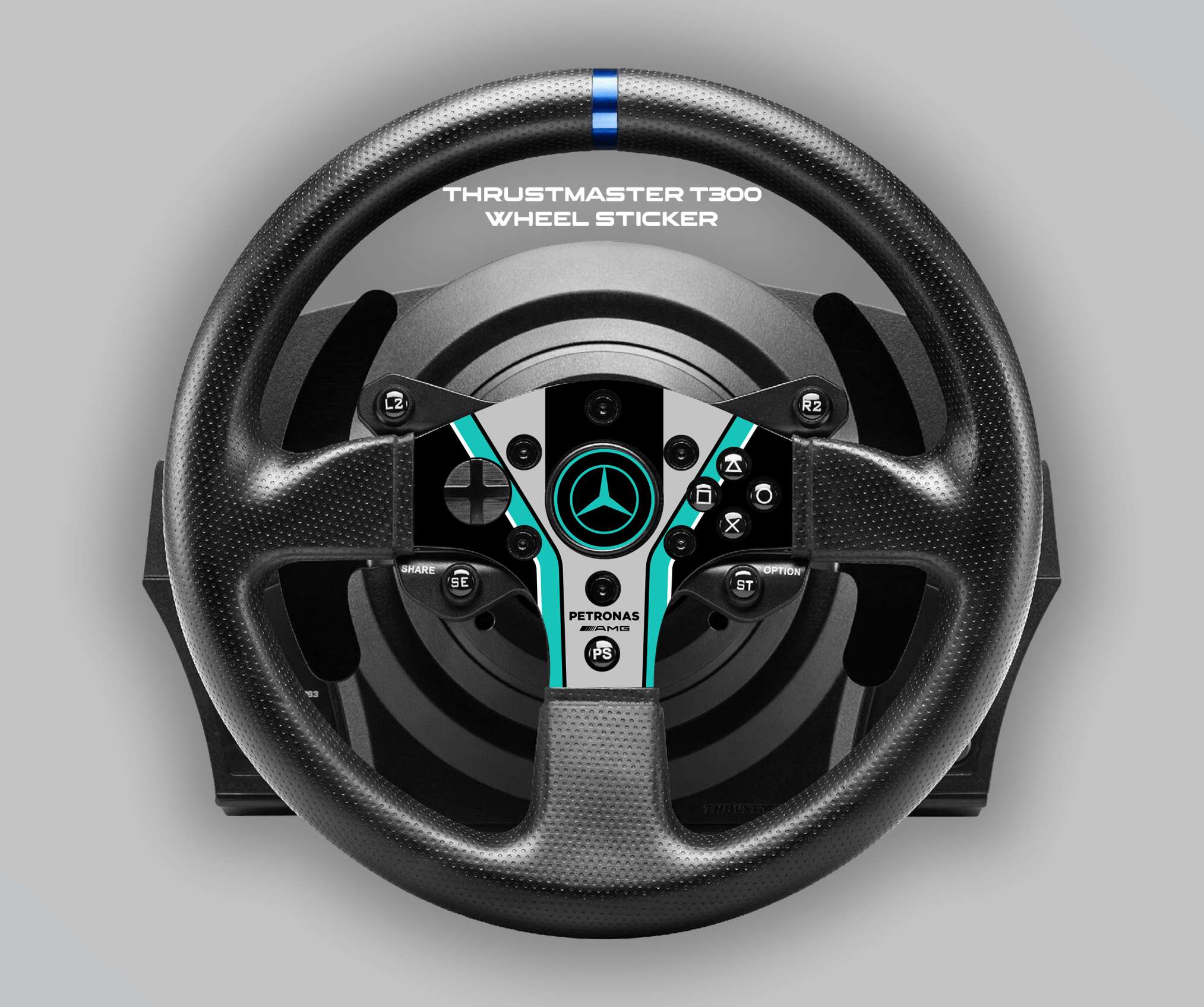Sticker Mercedes pour volant simulateur Thrustmaster T300