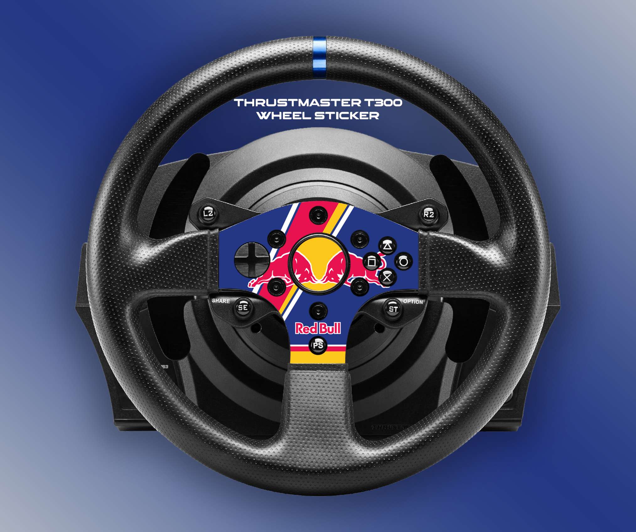 Sticker Redbull pour volant simulateur Thrustmaster T300