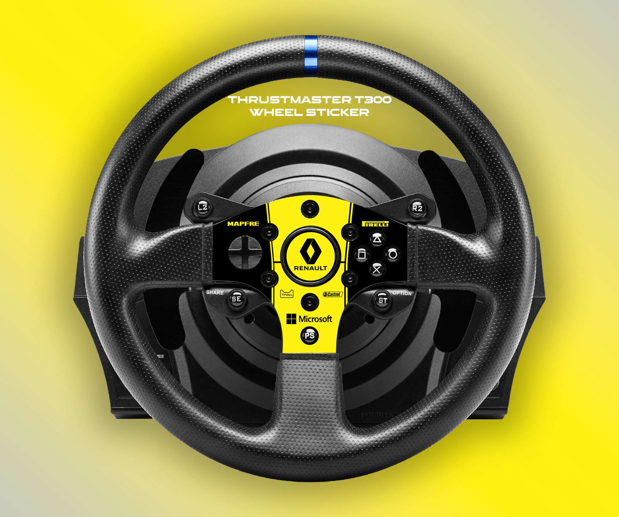Sticker Renault pour volant simulateur Thrustmaster T300