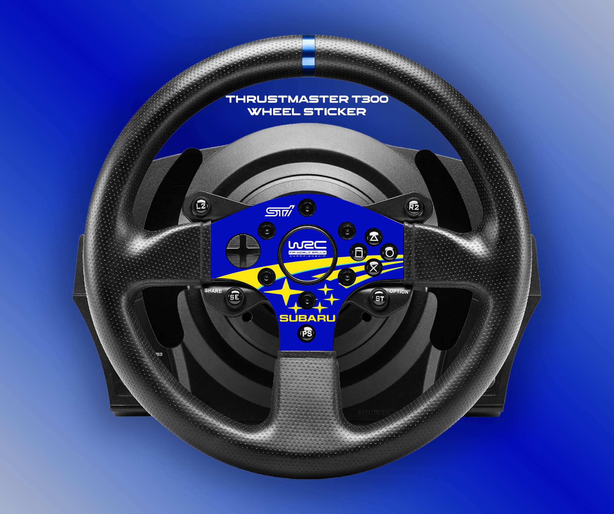 Sticker Subaru pour volant simulateur Thrustmaster T300