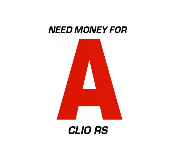 Sticker Disque A Jeune Permis Need Money for A CLIO RS