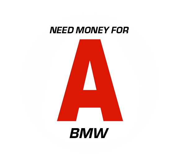 Sticker Disque A Jeune Permis Need Money for A BMW