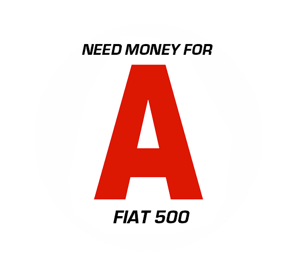 Sticker Disque A Jeune Permis Need Money for A Fiat 500