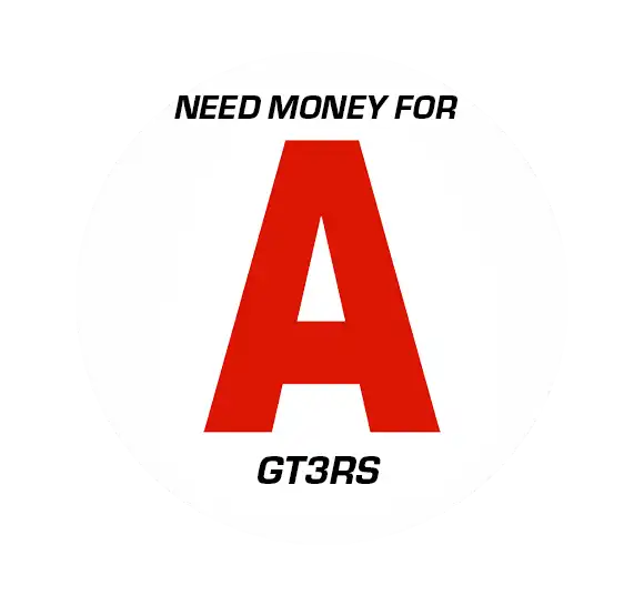 Sticker Disque A Jeune Permis Need Money for A GT3RS