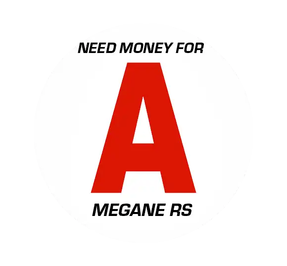 Sticker Disque A Jeune Permis Need Money for A Megane RS