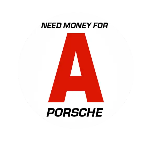 Sticker Disque A Jeune Permis Need Money for A Porsche