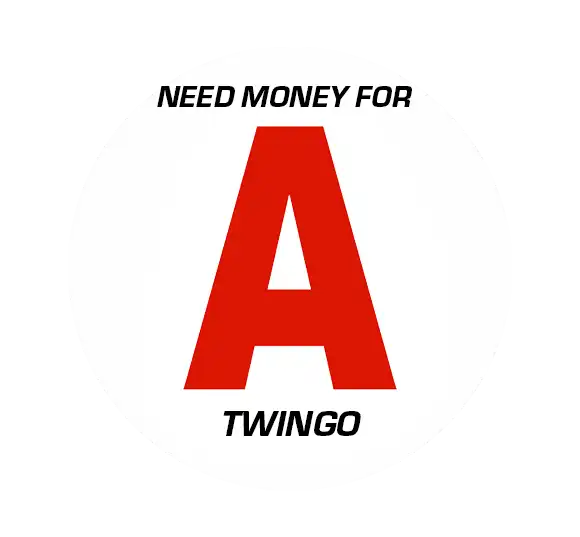 Sticker Disque A Jeune Permis Need Money for A Twingo