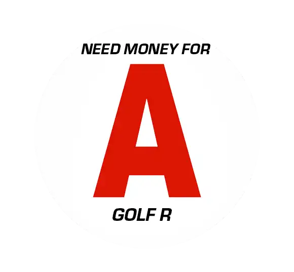Sticker Disque A Jeune Permis Need Money for A Golf R