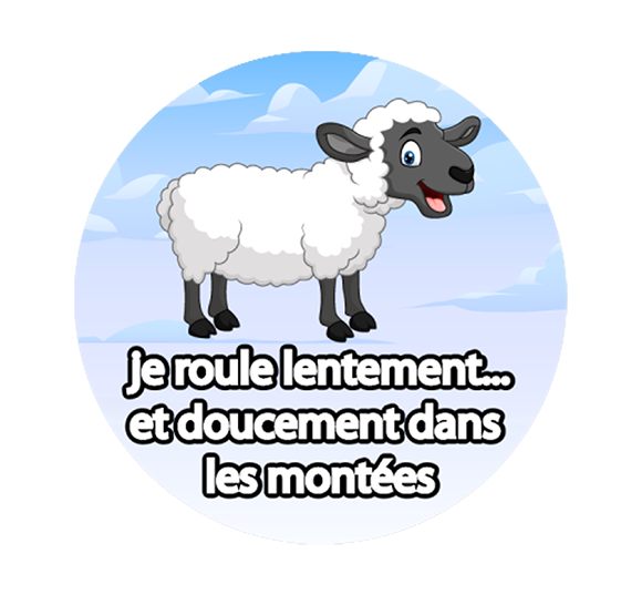Sticker Disque Je roule lentement et doucement dans les montées #01