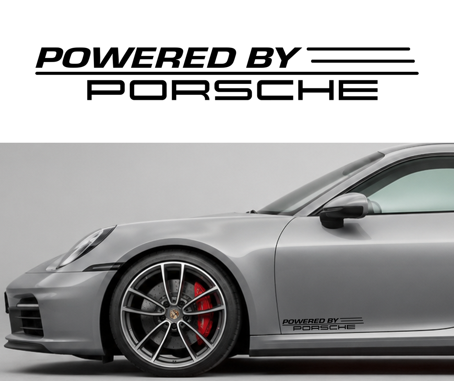 Sticker Powered by porsche (2x)