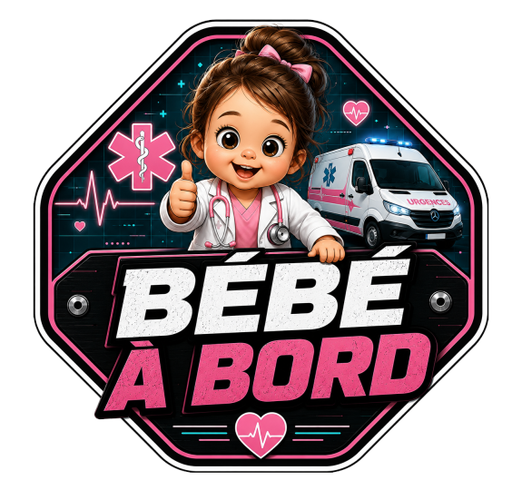 Sticker Bébé à bord Fille Medecin