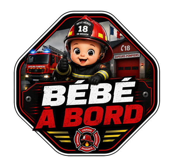 Sticker Bébé à bord Universelle Pompier