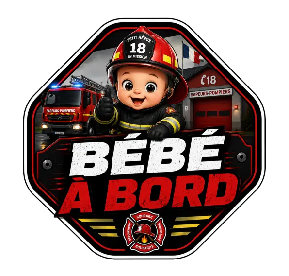 Sticker Bébé à bord Universelle Pompier