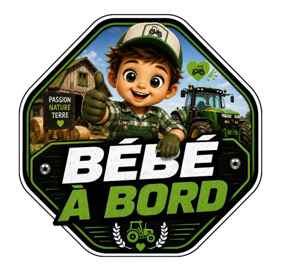 Sticker Bébé à bord Garçon Agriculteur