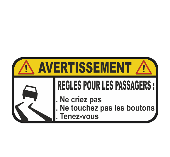 Sticker Attention Règles pour les Passagers #01