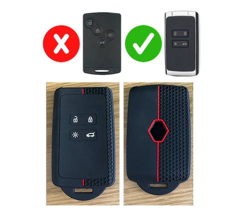 Coque clé "noir et rouge" Renault nouvelle génération