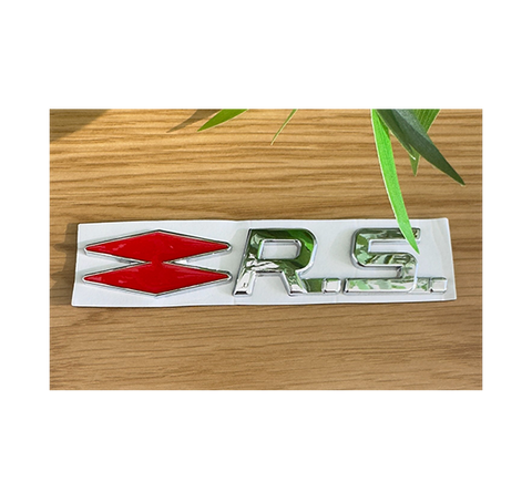 Monogramme arrière Renault Sport chrome et rouge