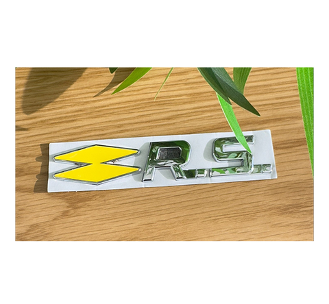 Monogramme arrière Renault Sport chrome et jaune