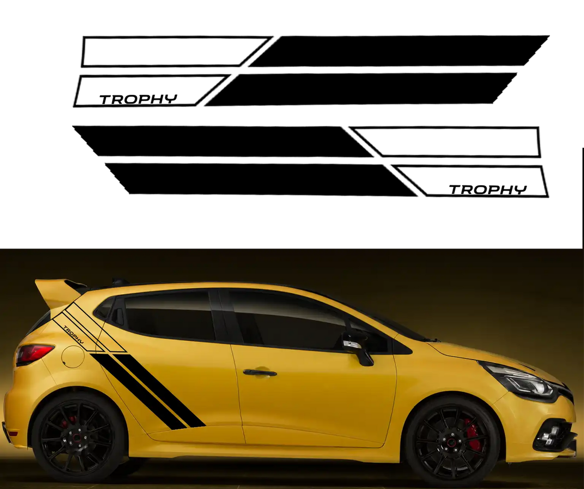 Kit Sticker bandes latérales Clio 4 RS