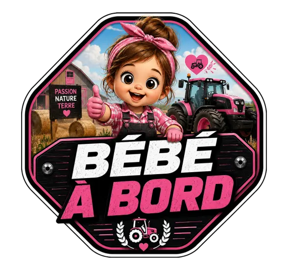 Sticker Bébé à bord Fille Agricultrice